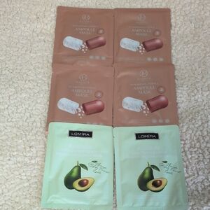 Lomira Avocado  Set Of 2 and BRTC Ampoule Masks Set Of 4.